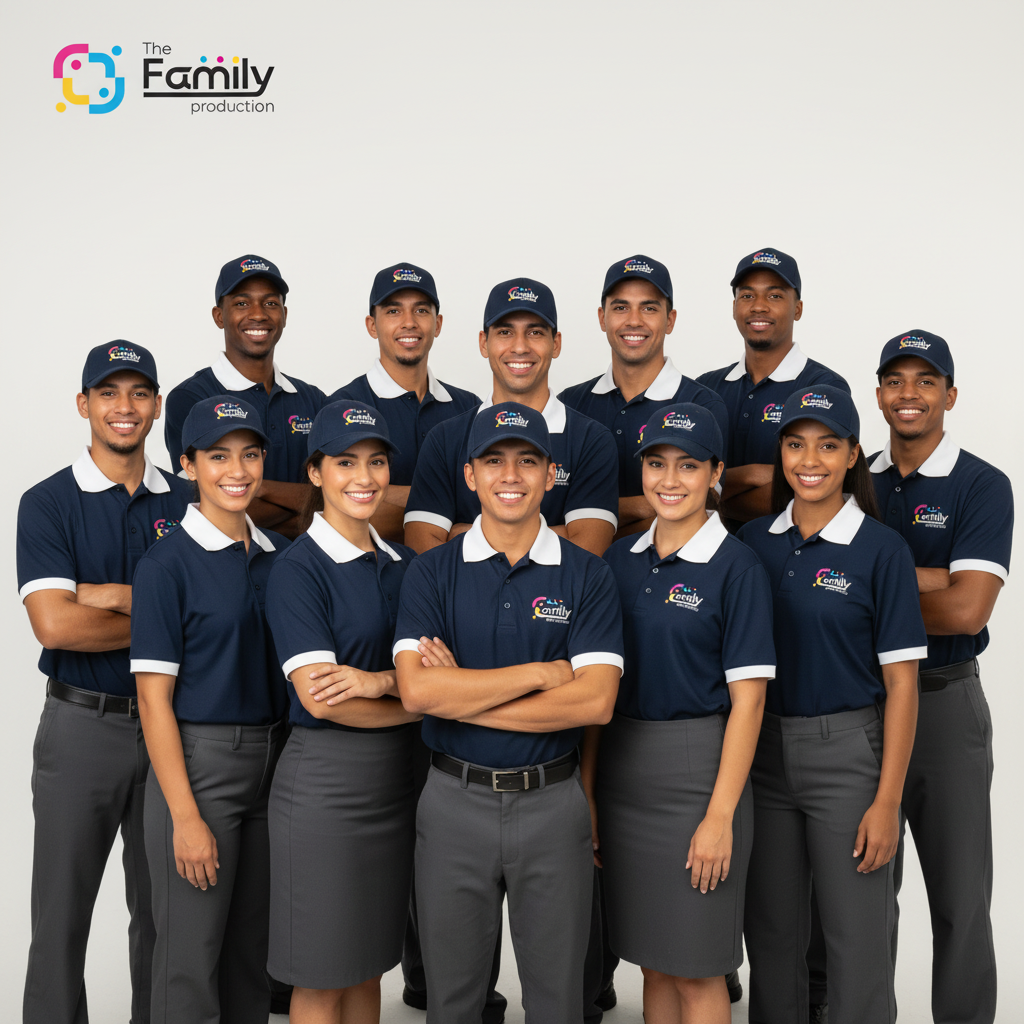 Equipo con uniformes corporativos